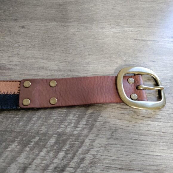 Lucky Brand Patchwork Multicolor Leather Bohemian Belt‎ Sz 28 - Picture 2 of 10